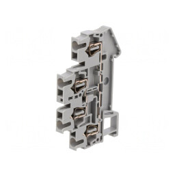 Conector Șine Piste 2 Borne 4 Gri Bornă cu Arc STTB | Electronic-mag.ro | Componente Electronice