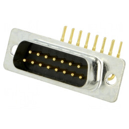 Conector D-Sub 15 PIN Tată 90° PCB THT 5A | Electronic-mag.ro | Componente Electronice