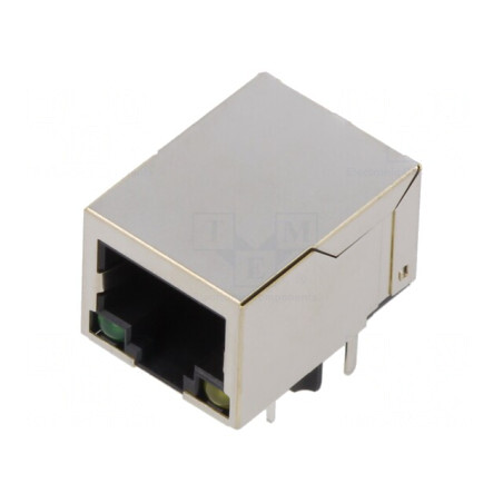 Soclu RJ45 8P8C Ecranat cu LED | Electronic-mag.ro | Componente Electronice