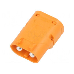 Conector Alimentare DC 2 Pin PCB THT Portocaliu | Electronic-mag.ro | Componente Electronice