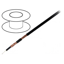 Cablu coaxial RG178 50m negru