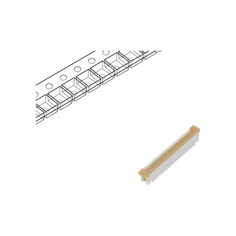 Conector FFC/FPC Vertical 26 PIN ZIF SMT 125V 1A | Electronic-mag.ro | Componente Electronice