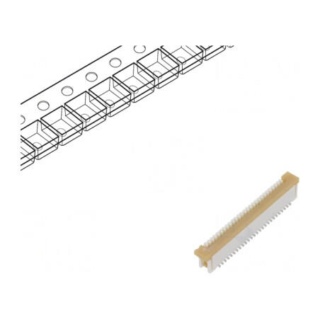 Conector FFC/FPC Vertical 26 PIN ZIF SMT 125V 1A | Electronic-mag.ro | Componente Electronice