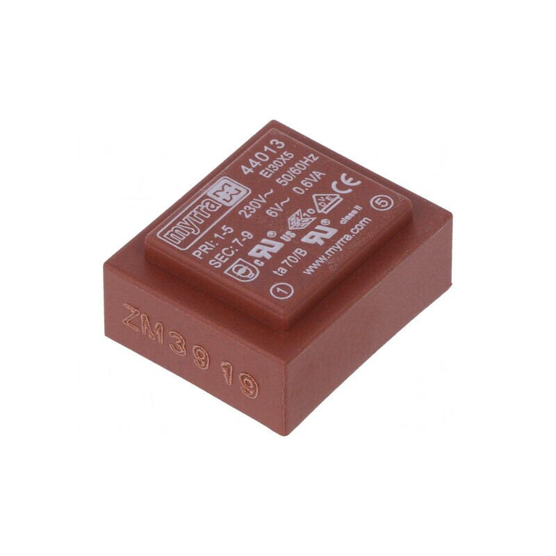 Transformator Încapsulat 6V 100mA PCB 230VAC 0,6VA | Electronic-mag.ro | Componente Electronice