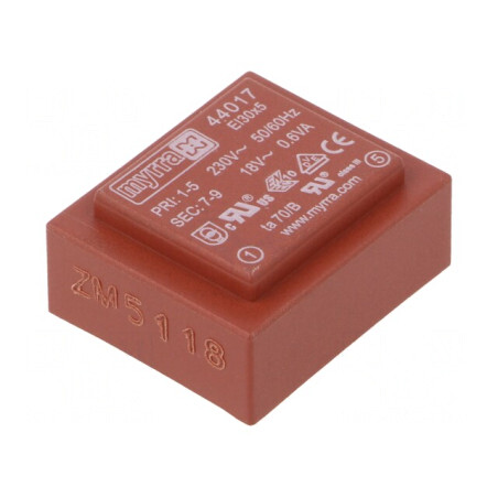 Transformator Încapsulat 0,6VA 230V 18V 33mA PCB | Electronic-mag.ro | Componente Electronice