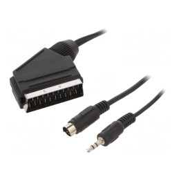 Cablu SCART 5m cu mufă DIN mini 4pin și Jack 3,5mm 3pin | Electronic-mag.ro | Componente Electronice