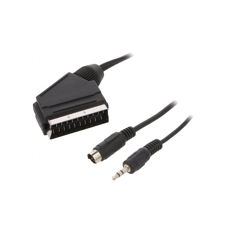 Cablu SCART 5m cu mufă DIN mini 4pin și Jack 3,5mm 3pin | Electronic-mag.ro | Componente Electronice