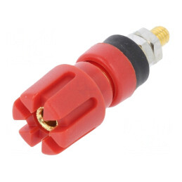 Soclu Banană 4mm 30A Roșu Aurit | Electronic-mag.ro | Componente Electronice