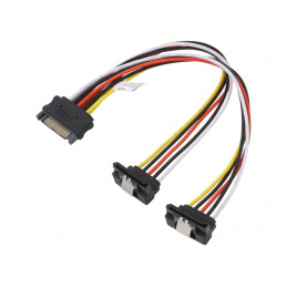 Cablu SATA Dual Tată-Mamă Unghi 0,2m | Electronic-mag.ro | Componente Electronice