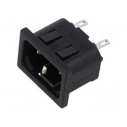 Conector Alimentare AC Soclu Tată C14 Poliamidă | Electronic-mag.ro | Componente Electronice