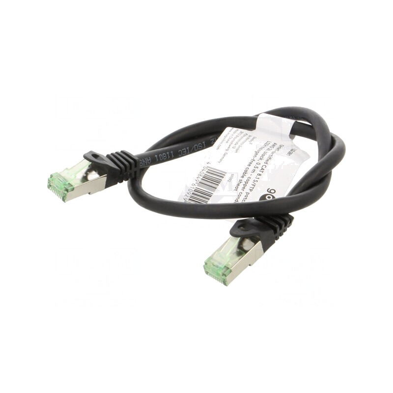 Patch Cord S/FTP Cat 8.1 LSZH Negru 0,5m | Electronic-mag.ro | Componente Electronice