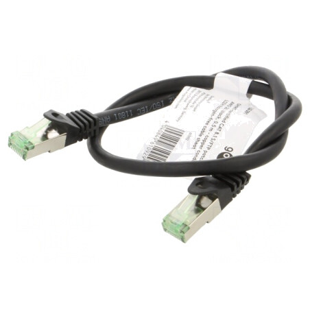 Patch Cord S/FTP Cat 8.1 LSZH Negru 0,5m | Electronic-mag.ro | Componente Electronice