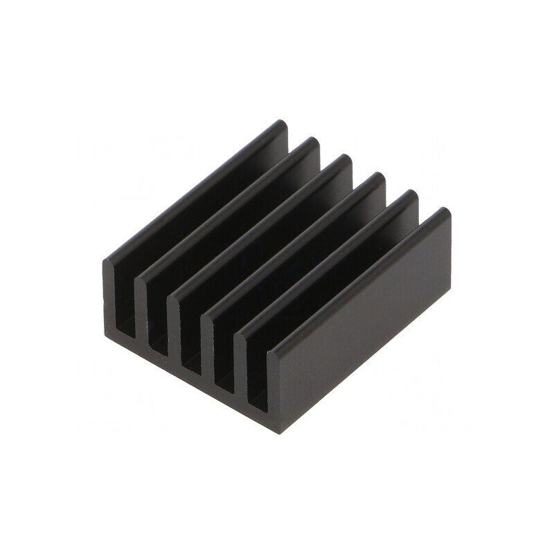 Radiator Extrudat cu Aripioare Negru 25x21x10mm | Electronic-mag.ro | Componente Electronice