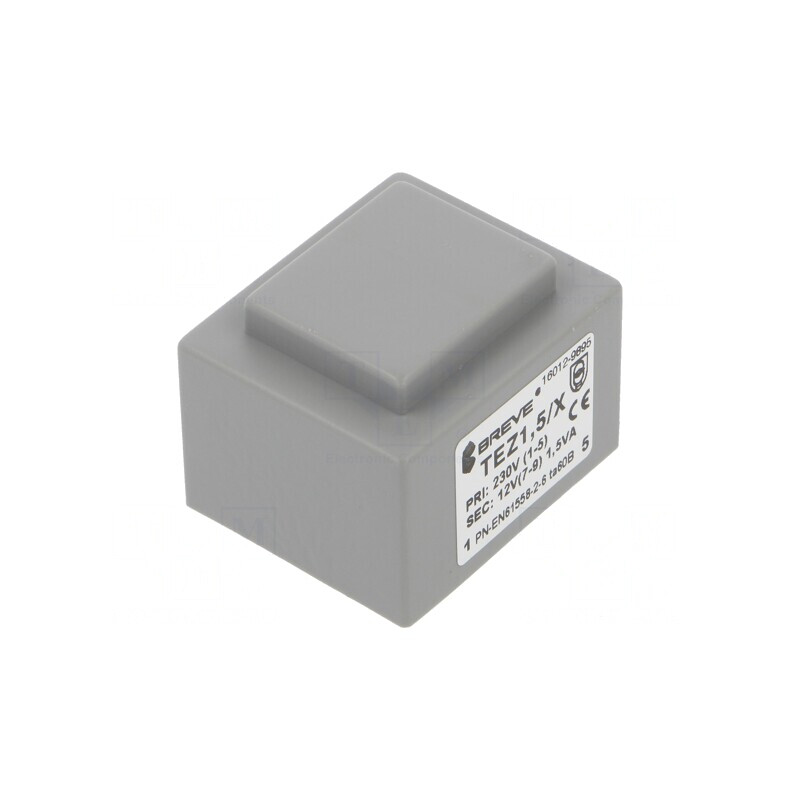 Transformator încapsulat 230V 12V 1.5VA 125mA PCB | Electronic-mag.ro | Componente Electronice