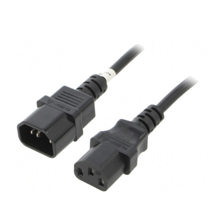 Cablu Alimentare IEC C13 la IEC C14 0.5m Negru | Electronic-mag.ro | Componente Electronice