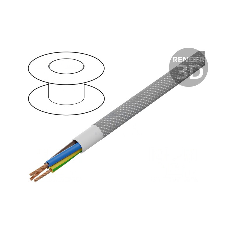 Cablu Electric Rotund Cu PVC Textilat Gri 3G0.75mm² | Electronic-mag.ro | Componente Electronice