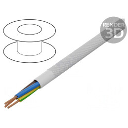 Cablu electric rotund textil alb 3x0.75 mm²