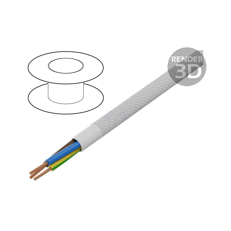 Cablu electric rotund textil alb 3x0.75 mm² | Electronic-mag.ro | Componente Electronice