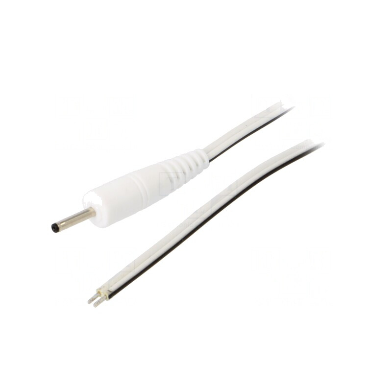 Cablu Alb 2x0,5mm2 cu Mufă DC 2,35/0,7 1,5m | Electronic-mag.ro | Componente Electronice
