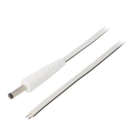 Cablu Alb 2x0,5mm2 cu Mufă DC 4,0/1,7 1,5m | Electronic-mag.ro | Componente Electronice