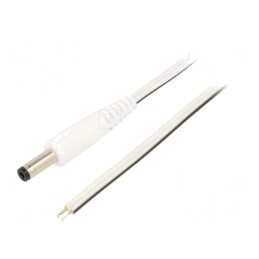 Cablu Alb 2x0,5mm2 cu Mufă DC 4,8/1,7 1,5m | Electronic-mag.ro | Componente Electronice