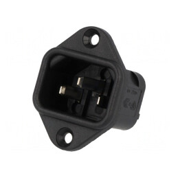 Conector Alimentare AC Soclu Tată 10A 250V IEC 60320 | Electronic-mag.ro | Componente Electronice