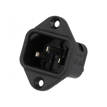 Conector Alimentare AC Soclu Tată 10A 250V IEC 60320 | Electronic-mag.ro | Componente Electronice