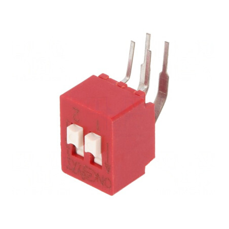 Comutator DIP-SWITCH 2 Secțiuni OFF-ON 0.025A 25VDC | Electronic-mag.ro | Componente Electronice