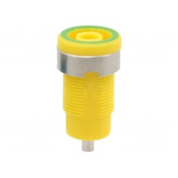 Soclu Banană 4mm 25A Galben-Verde Lipit | Electronic-mag.ro | Componente Electronice