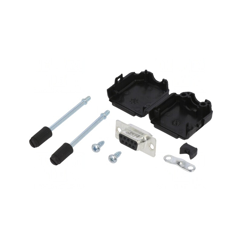 Conector D-Sub 9-Pin Mamă Lipire pe Cablu Gold Flash | Electronic-mag.ro | Componente Electronice