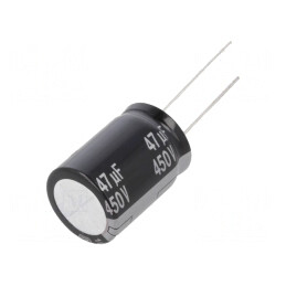 Condensator Electrolitic 47uF 450V THT Ø18x25mm ±20% | Electronic-mag.ro | Componente Electronice