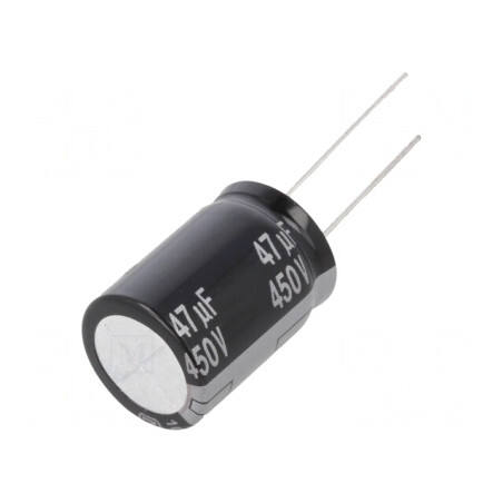 Condensator Electrolitic 47uF 450V THT Ø18x25mm ±20% | Electronic-mag.ro | Componente Electronice