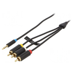 Cablu Jack 3,5mm la RCA x3 1,5m Placare Aurită | Electronic-mag.ro | Componente Electronice