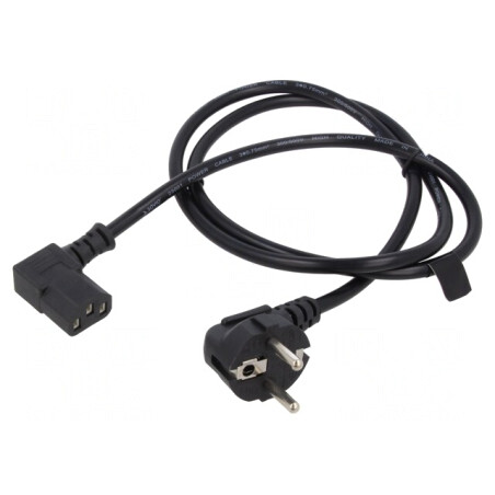 Cablu Alimentare 3x0,75mm2 CEE 7/7 Ştecăr Unghi - IEC C13 Mamă | Electronic-mag.ro | Componente Electronice