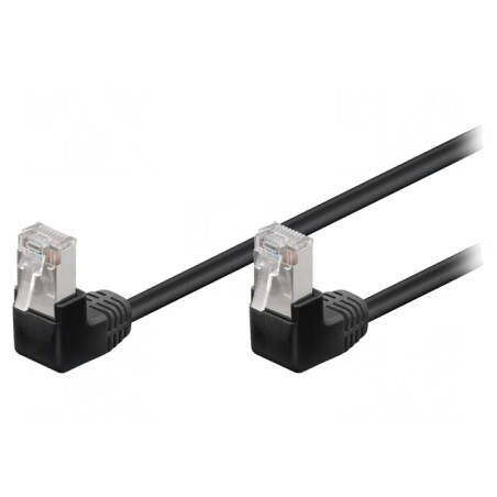 Patch Cord F/UTP Cat 5e Negru 2m Ecranat | Electronic-mag.ro | Componente Electronice