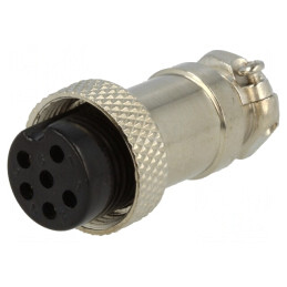 Mufă; pentru microfoane; mamă; PIN: 6; pe cablu; drept; 6mm