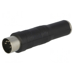 Adaptor; DIN 5pin mufă,Jack 6,3mm soclu; 180°,stereo; PIN: 5