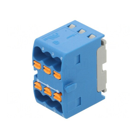 Bloc de distribuție 1,5mm2 cu 6 borne | Electronic-mag.ro | Componente Electronice