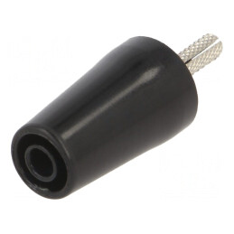 Adaptor Banană 4mm 32A Negru Nichelat 42mm Alamă | Electronic-mag.ro | Componente Electronice