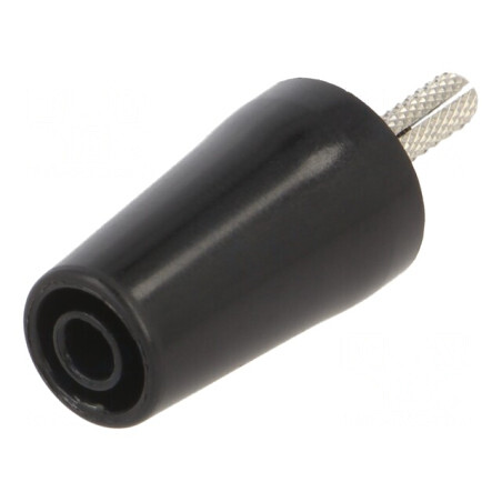 Adaptor Banană 4mm 32A Negru Nichelat 42mm Alamă | Electronic-mag.ro | Componente Electronice