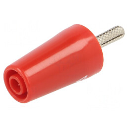 Adaptor Banană 4mm 32A Roșu Nichelat 42mm Alamă | Electronic-mag.ro | Componente Electronice