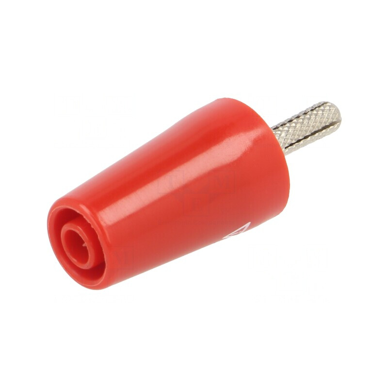 Adaptor Banană 4mm 32A Roșu Nichelat 42mm Alamă | Electronic-mag.ro | Componente Electronice