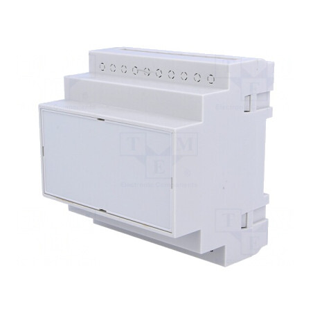 Carcasă pentru șină DIN, polistiren gri 90x87x65mm | Electronic-mag.ro | Componente Electronice