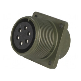 Conector circular 18mm aliaj aluminiu oliv | Electronic-mag.ro | Componente Electronice