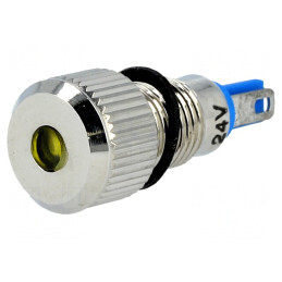 Lampă LED galbenă 24V DC Ø8mm IP67 | Electronic-mag.ro | Componente Electronice