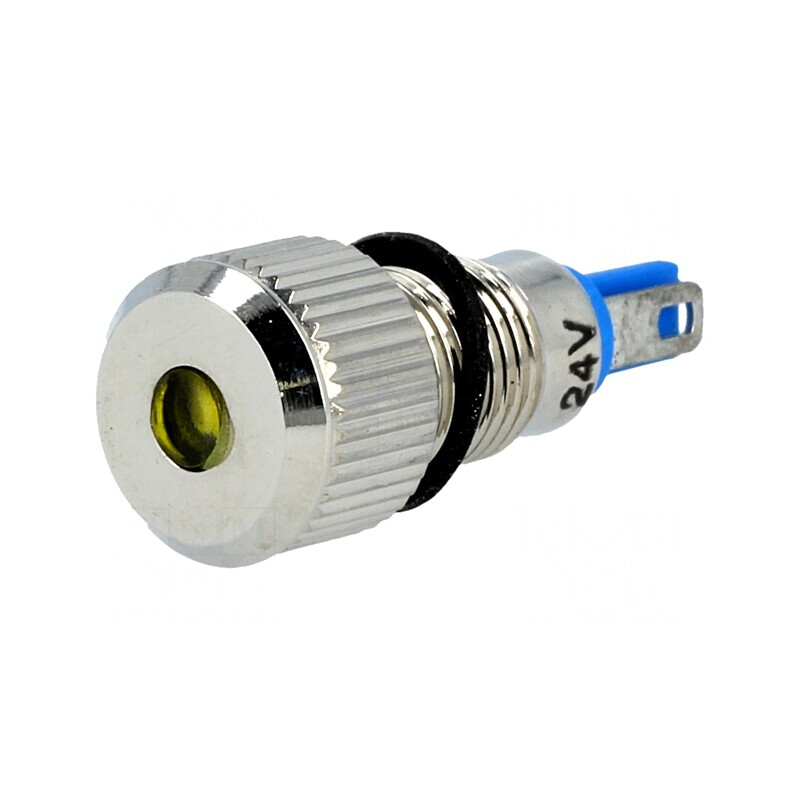 Lampă LED galbenă 24V DC Ø8mm IP67 | Electronic-mag.ro | Componente Electronice