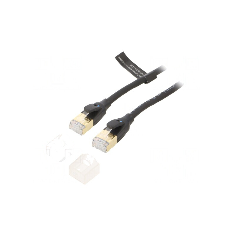 Patch cord S/FTP Cat 8 PVC Negru 0.5m | Electronic-mag.ro | Componente Electronice