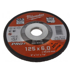 Disc de șlefuire pentru oțel 125mm 22,2mm 6mm | Electronic-mag.ro | Componente Electronice