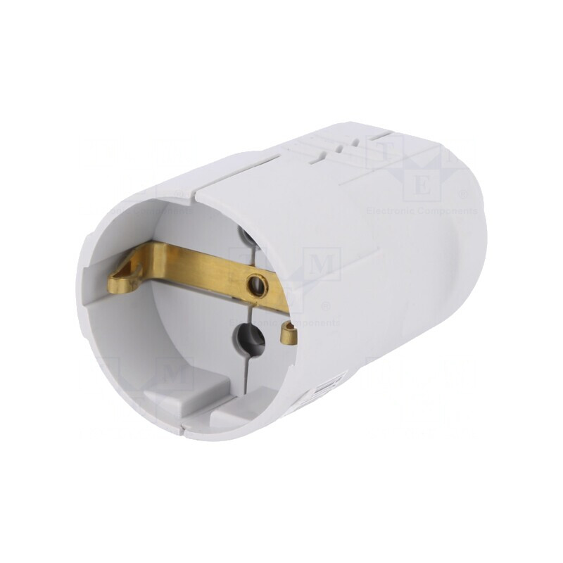 Conector alimentare AC mamă 230V 16A gri 2P+PE | Electronic-mag.ro | Componente Electronice