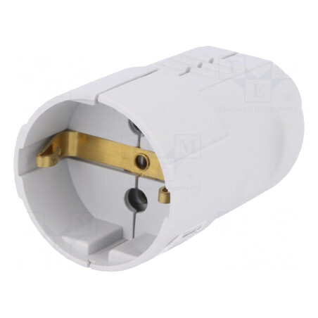 Conector alimentare AC mamă 230V 16A gri 2P+PE | Electronic-mag.ro | Componente Electronice